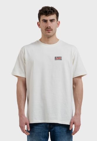 Oldskull Shirt 'Asian Futurism Rider' in White: front