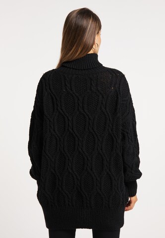 melns faina "Oversize" stila džemperis