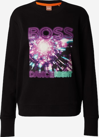 BOSS Orange Sweatshirt 'Elaboss' in Black: front