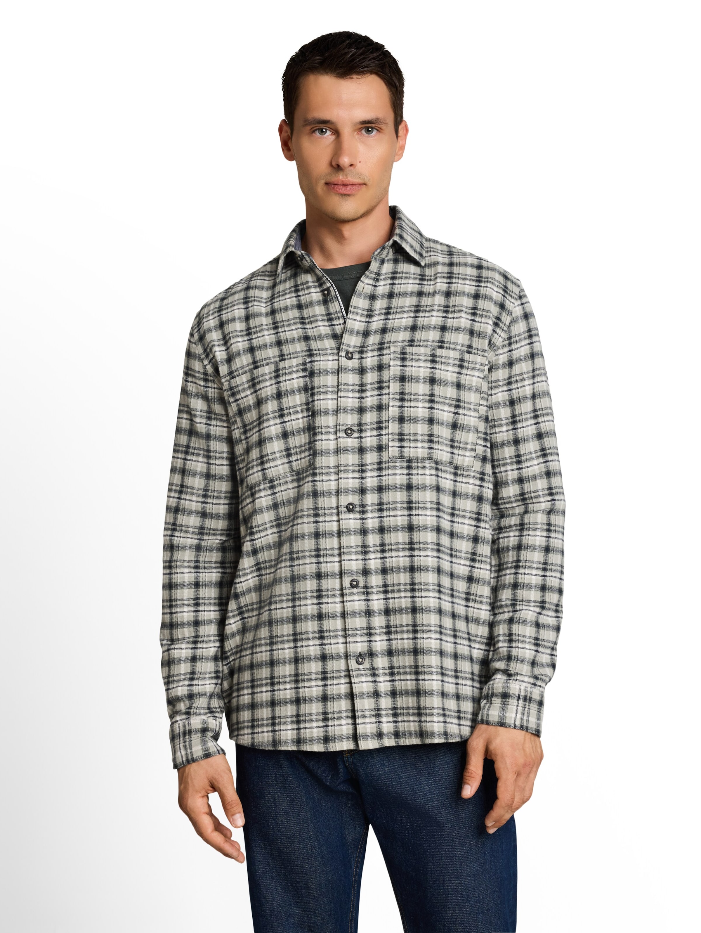 TOM TAILOR - Ajuste regular Camisa en verde: frente