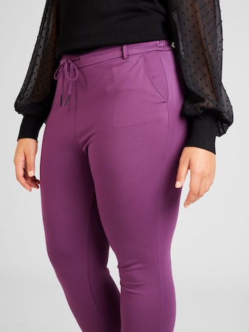 ONLY Carmakoma Regular Trousers 'GOLDTRASH' in Purple