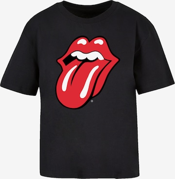 F4NT4STIC Shirt 'The Rolling Stones Classic Tongue' in Zwart: voorkant