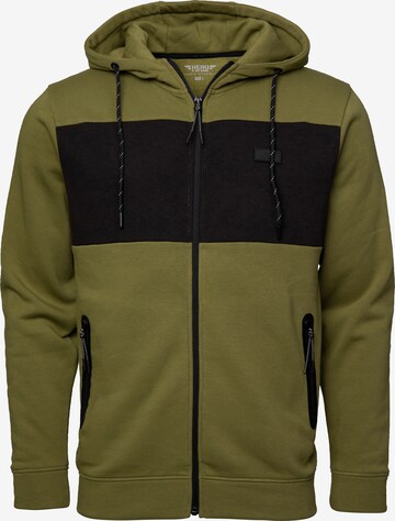 Stooker Men Sweatjacke 'Stewart' in Grün: Vorderseite