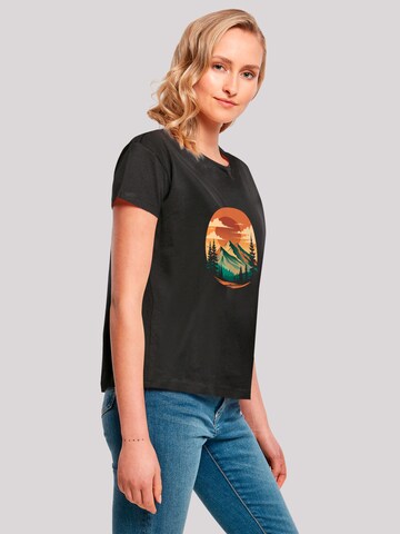 F4NT4STIC Shirt 'Sonnenuntergang Berglandschaft' in Black