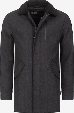 INDICODE JEANS Between-Seasons Coat in Black: front