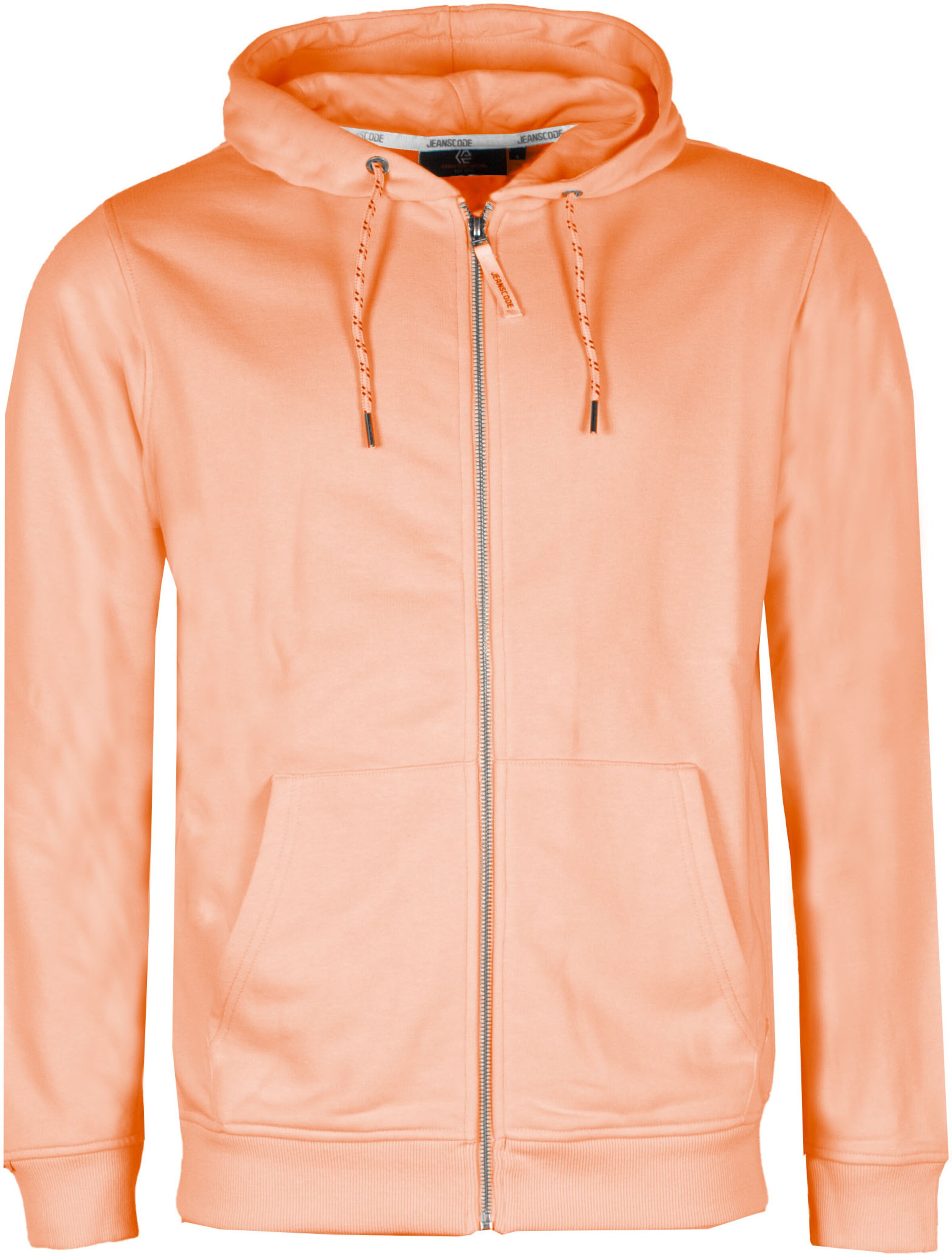 INDICODE JEANS Zip-Up Hoodie in Orange: front