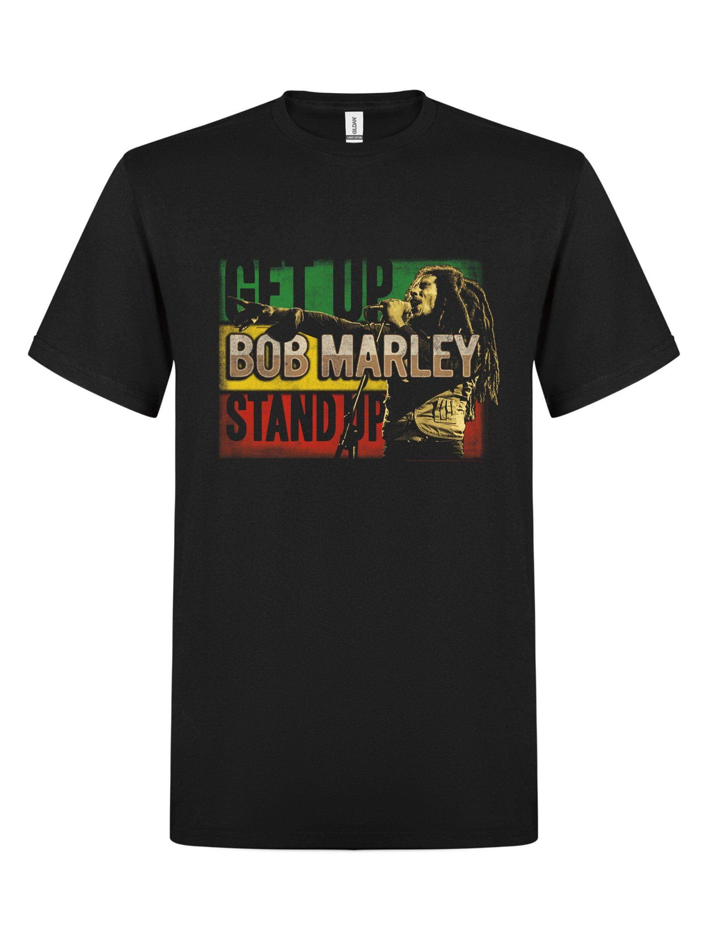 Bob Marley Shirt 'Get up, Stand Up' in Black: front