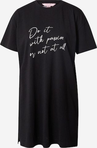 HunkemöllerSpavaćica košulja 'Passion' - crna boja: prednji dio