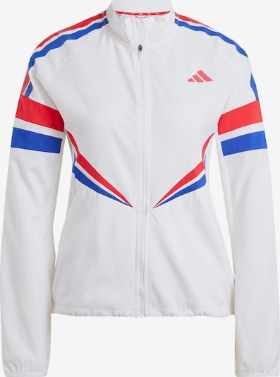 ADIDAS PERFORMANCE Sportjacke 'Adizero' in blau / feuerrot / weiß, Produktansicht