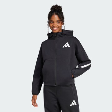 Giacca di felpa sportiva 'Z.N.E.' di ADIDAS SPORTSWEAR in nero: frontale