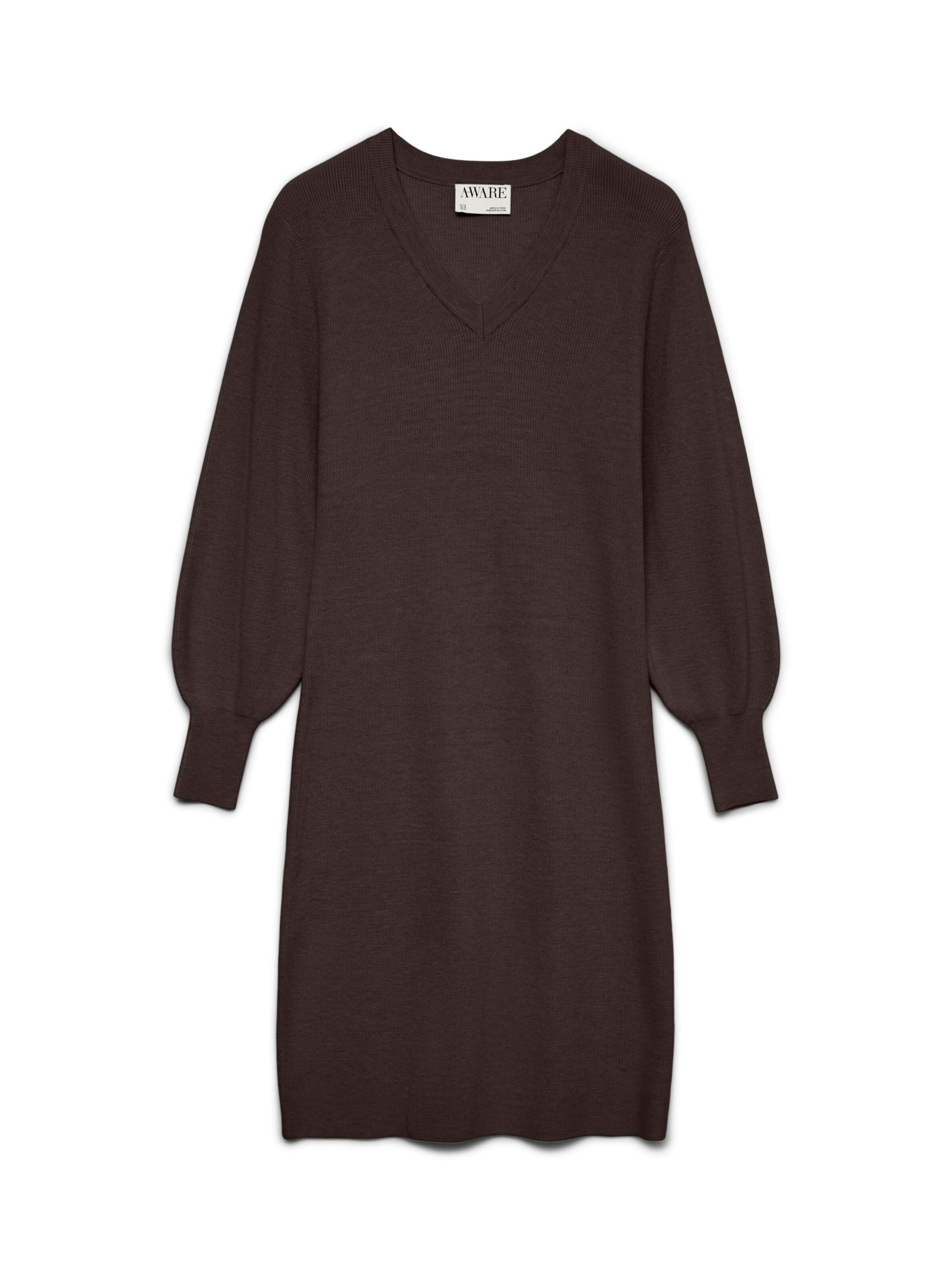 VERO MODA - Vestido de punto 'ALEXANDRA' en marrón: frente