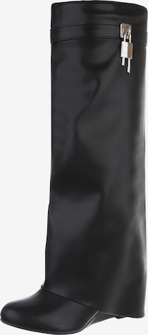 Ital-Design Stiefel in Schwarz: Vorderseite