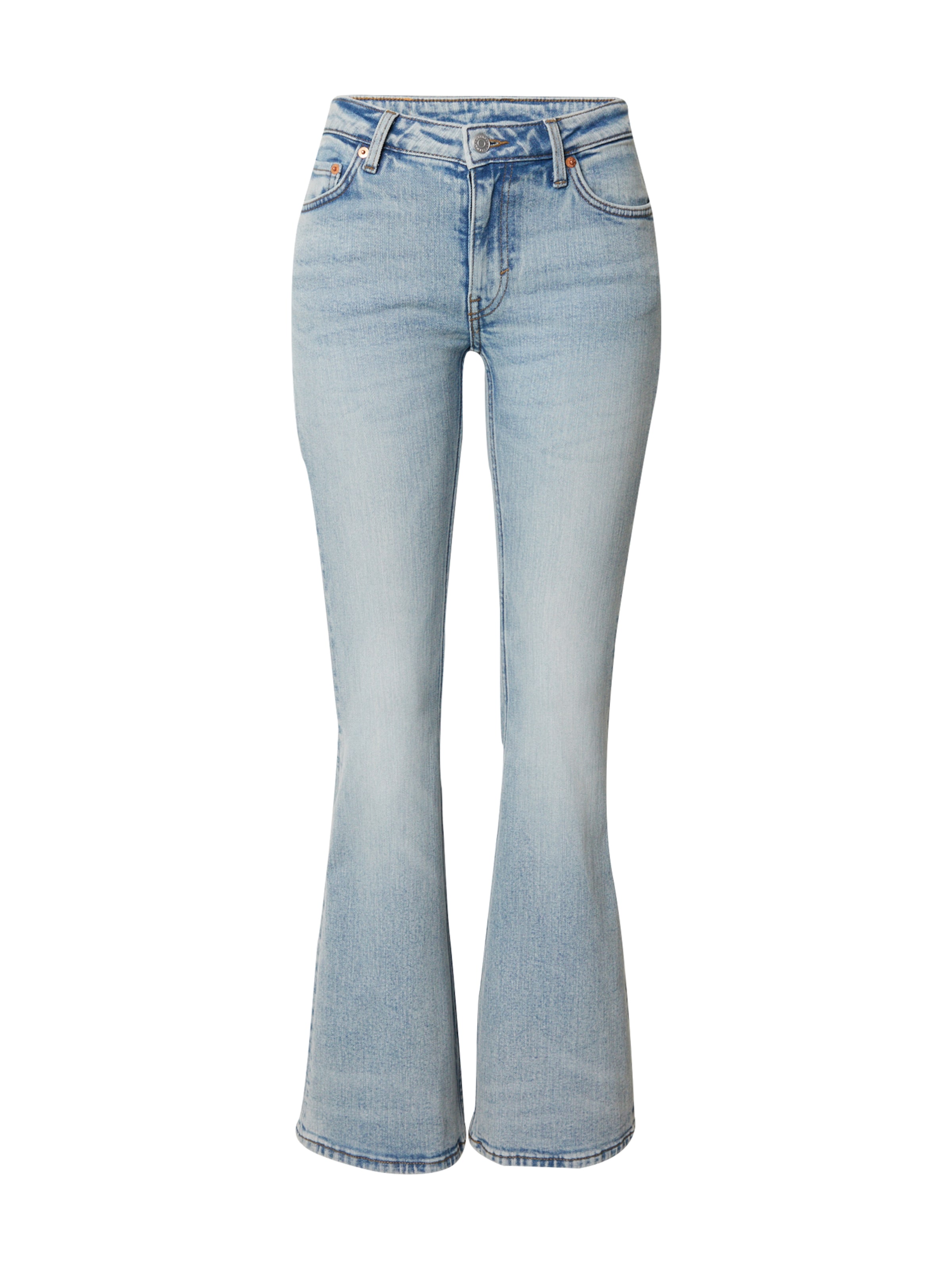 WEEKDAY Разкроени Дънки 'FLAME' в синьо: отпред