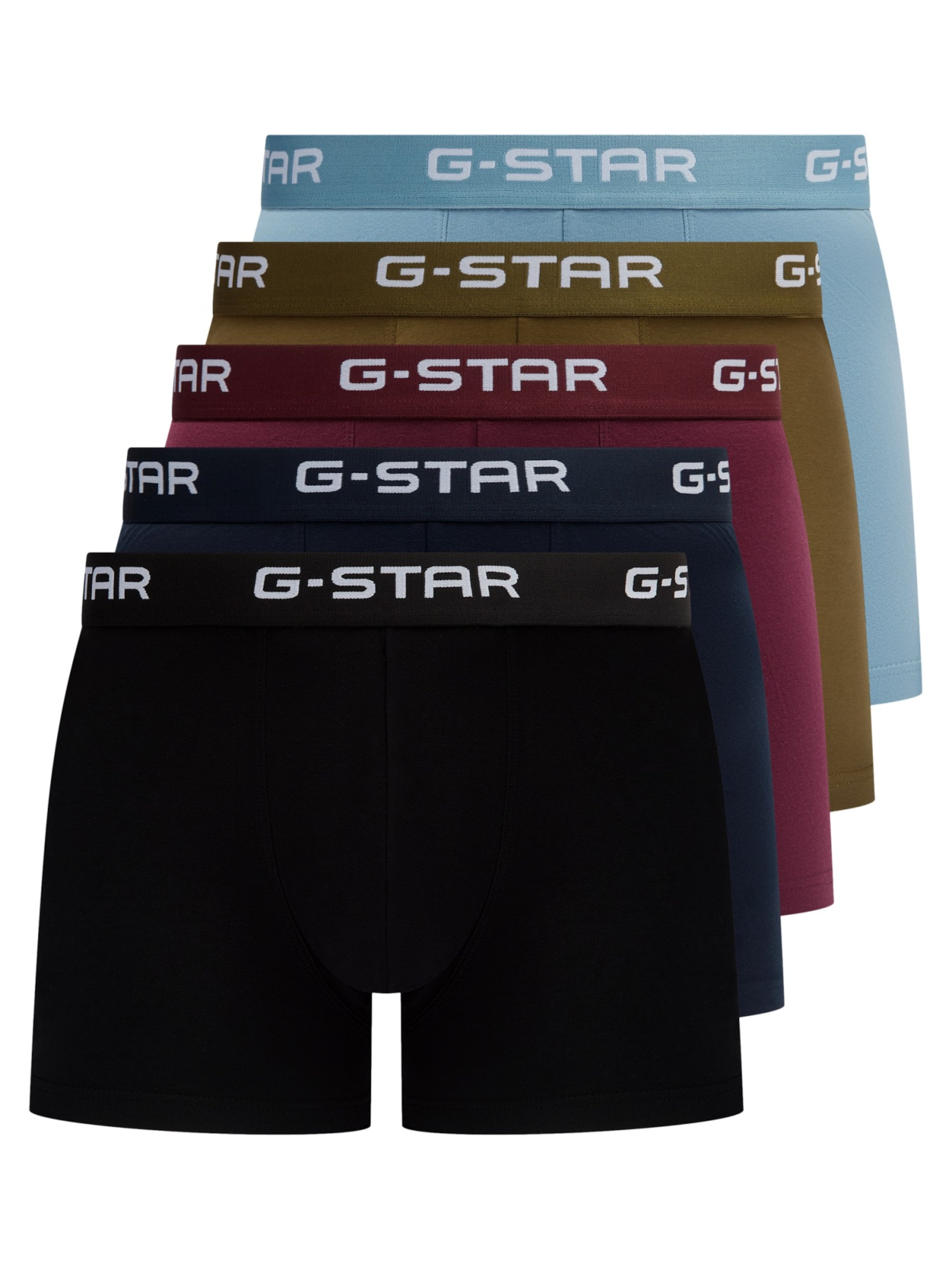 G-STAR Boxers 'Maize' en bleu marine / bleu clair / kaki / bourgogne / noir, Vue avec produit