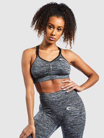 Bustier Soutien-gorge de sport 'Glow' Smilodox en gris : devant