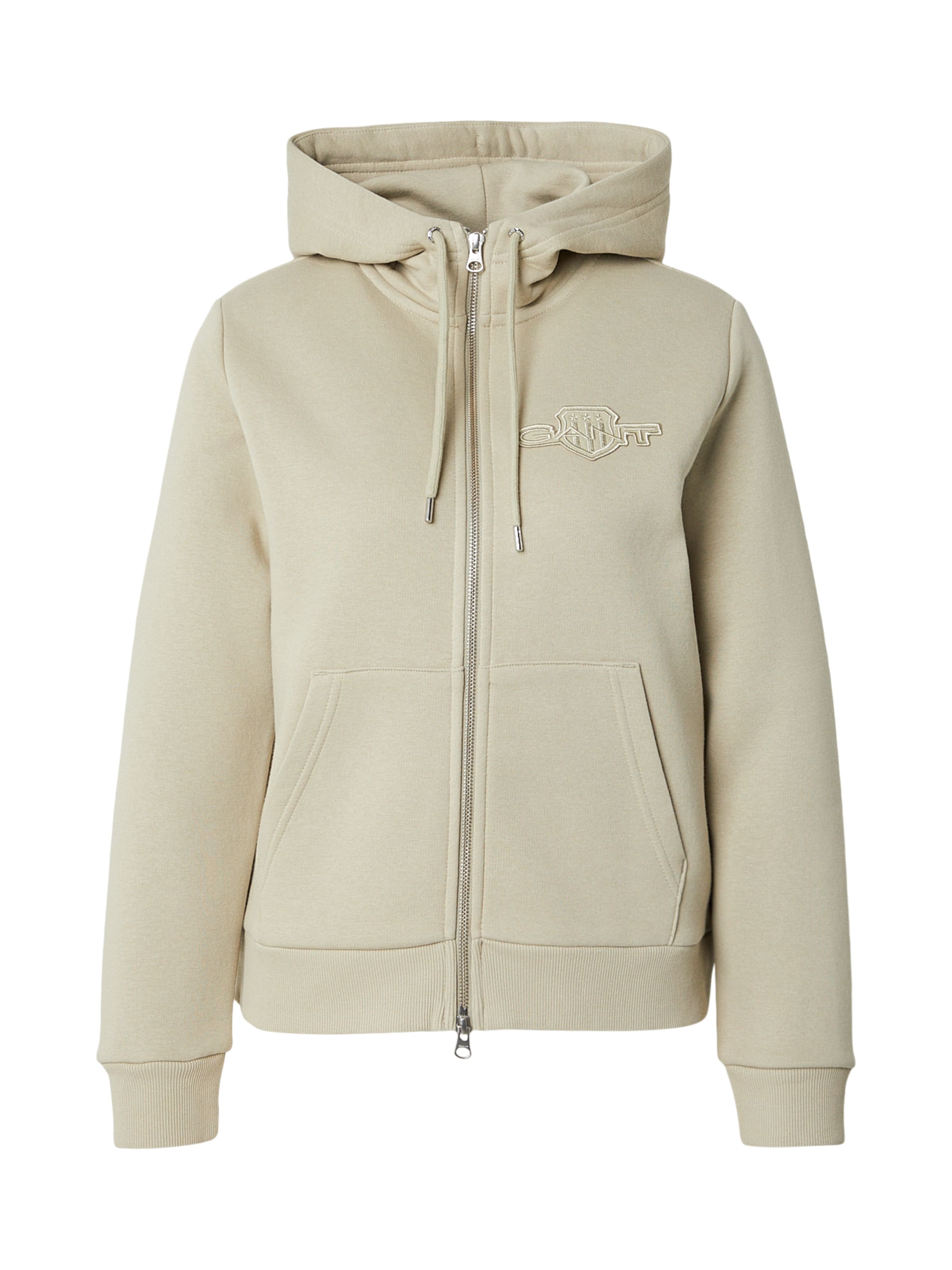 GANT Кофта на молнии в Бежевый: спереди