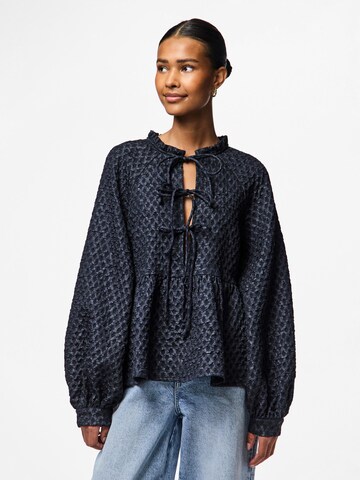 PIECES Blouse 'PCNIBE' in Blauw: voorkant