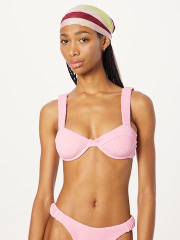 River Island Bikini top in Pink: front