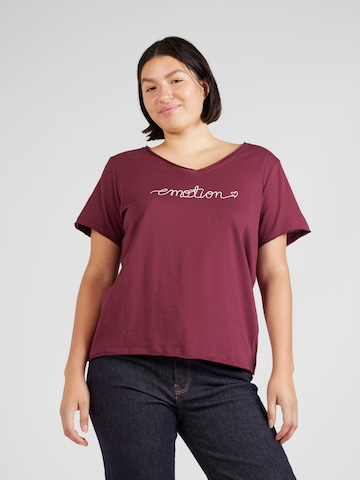 T-shirt 'QUOTE' ONLY Carmakoma en rouge : devant