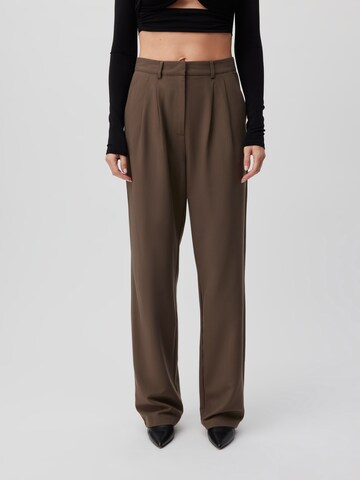 LeGer by Lena Gercke Regular Pleat-front trousers 'Elena Tall' in Brown: front