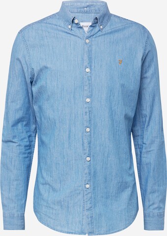 Coupe regular Chemise FARAH en bleu : devant