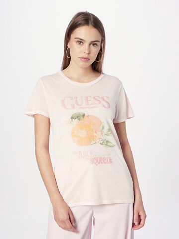 GUESS - Camiseta en rosa: frente