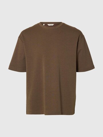 SELECTED Shirt in Bruin: voorkant