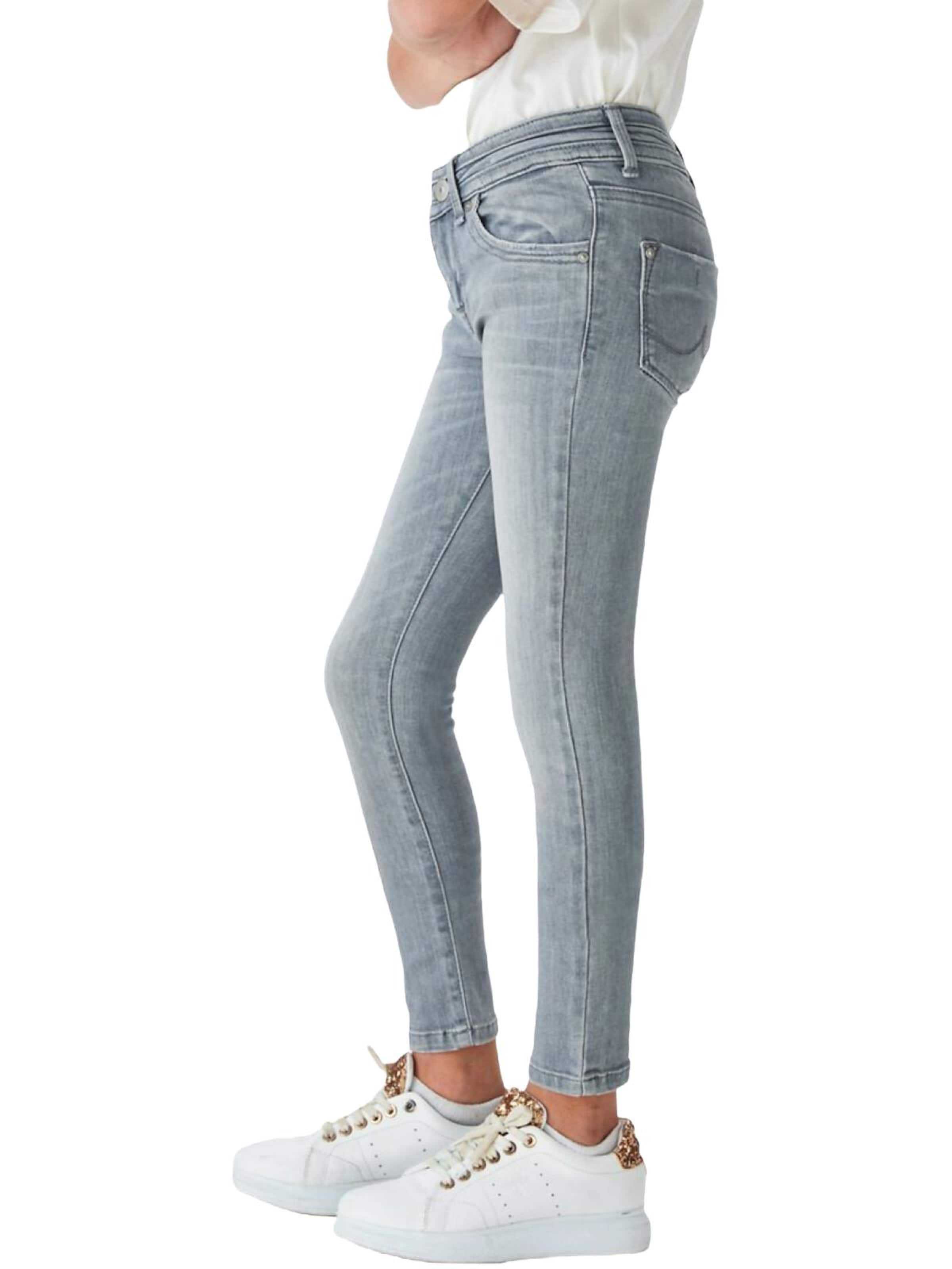 LTB Jeans - regular Vaquero 'LTB Jeans Baby Girl Julita G Mid Waist Asymmetrische Jeanshose' en gris