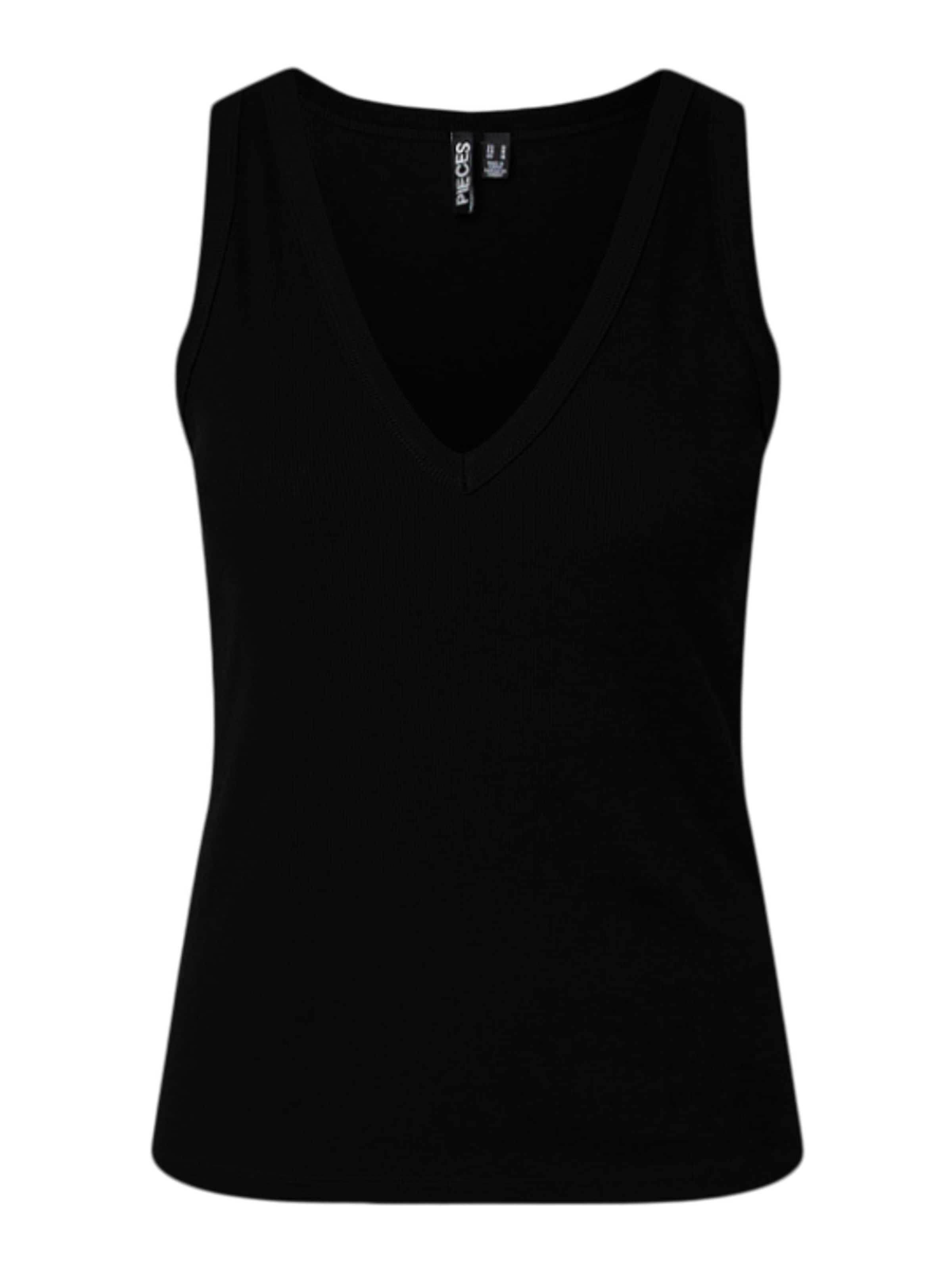 PIECES - Camiseta térmica 'PCBella' en negro: frente