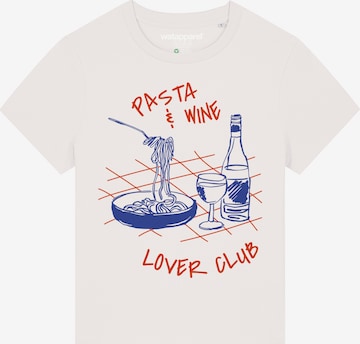 Watapparel T-Shirt 'Pasta lover club' in Weiß: Vorderseite
