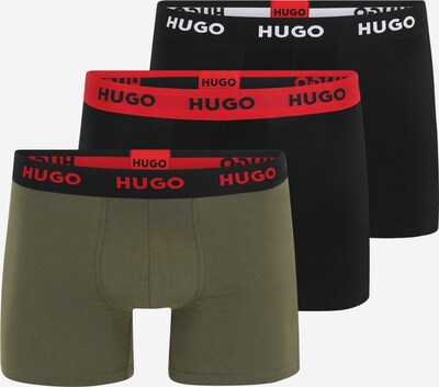 HUGO Boxers en bleu nuit / kaki / rouge / noir, Vue avec produit