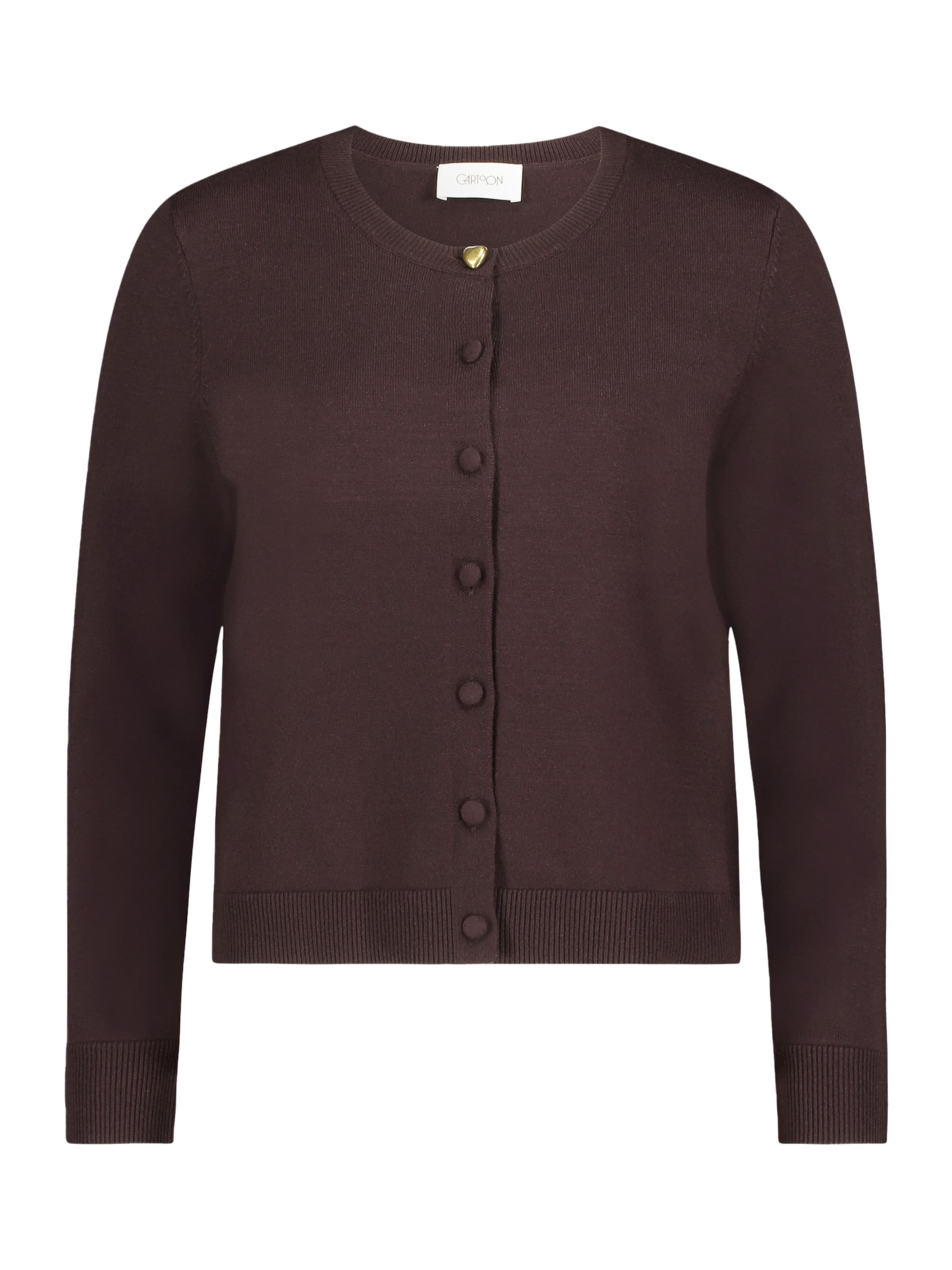 Cartoon Gebreid vest in Bruin: voorkant