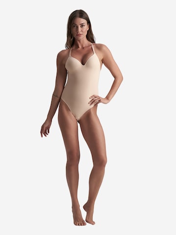 Bye Bra - Body moldeador 'Low Back Bodysuit Thong' en beige