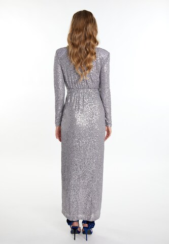 faina Evening Dress in Grey