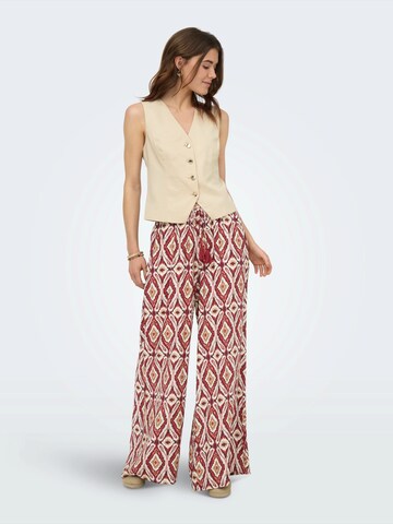 ONLY - Pierna ancha Pantalón 'ONLGINI MIKASI' en rojo