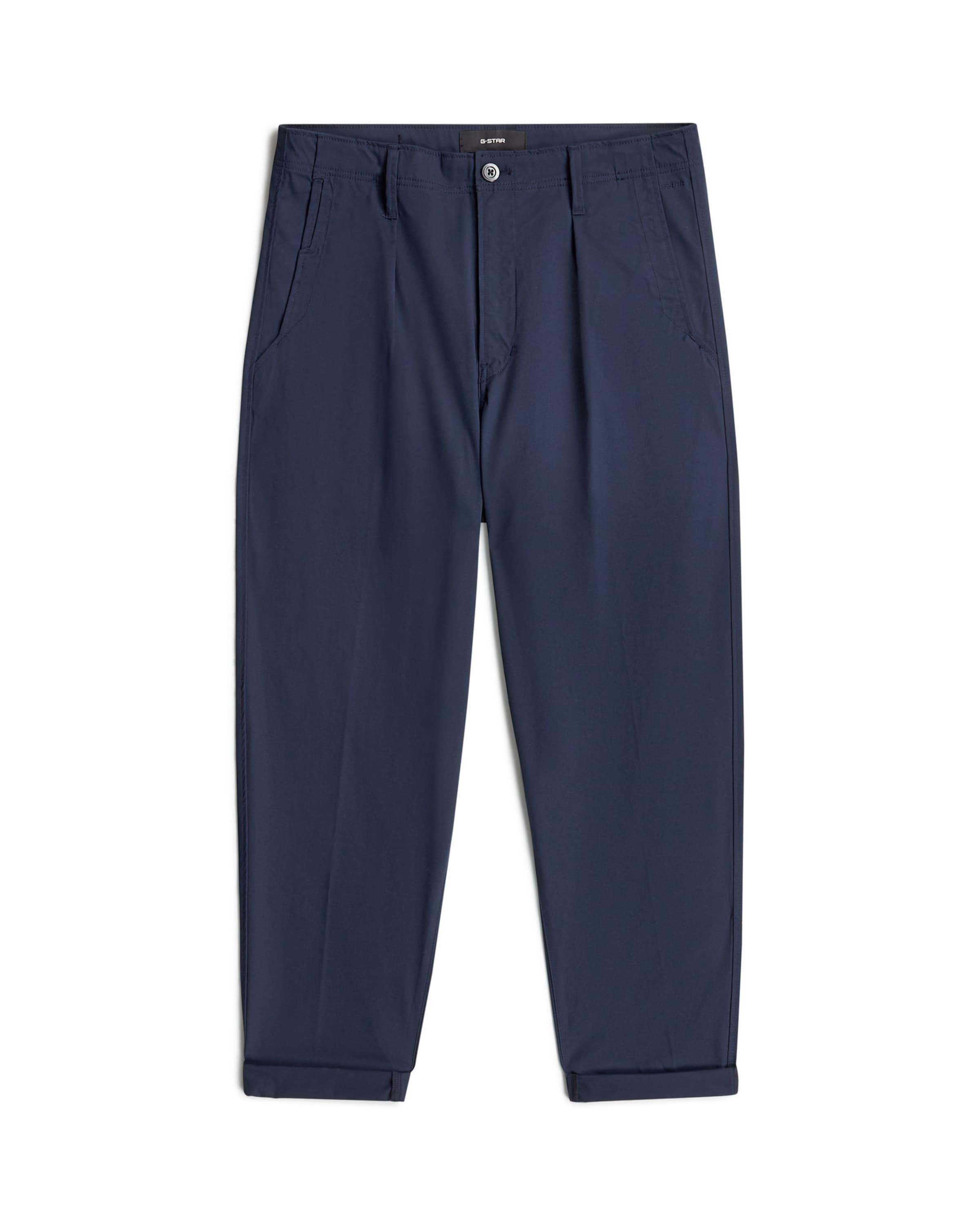 G-STAR Tapered O 5 pockets-'Pleated Chino Relaxed Tapered' in Blau: Vorderseite