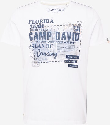 balts CAMP DAVID T-Krekls: no priekšpuses
