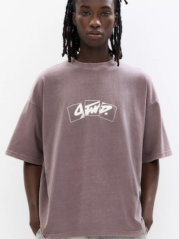 Pull&Bear Tričko 'STWD' – fialová: přední strana