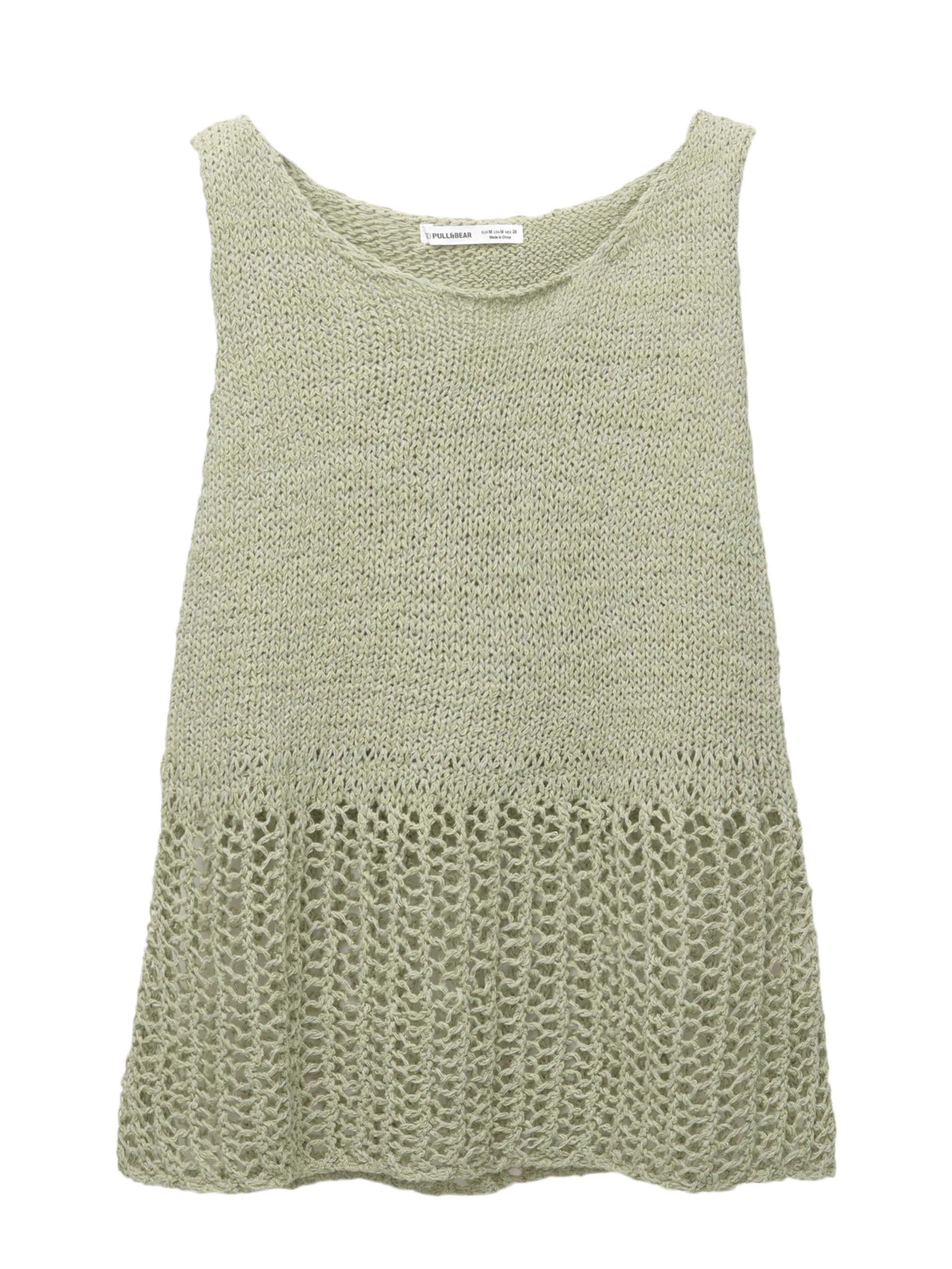 Pull&Bear Knitted Top in Green: front