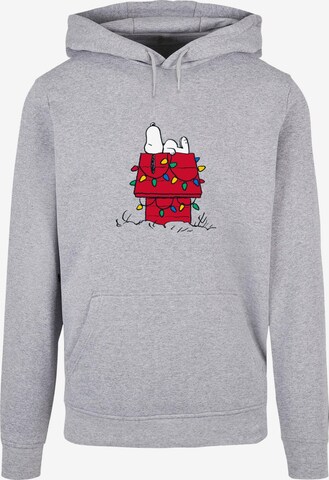 Merchcode Sweatshirt 'Peanuts Christmas Kennel' in Grijs: voorkant