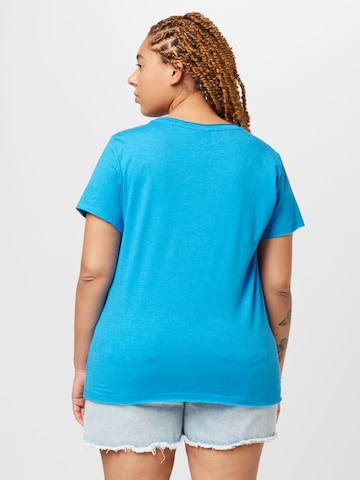 ONLY Carmakoma T-Shirt 'QUOTE' in Blau