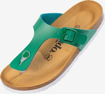Palado T-Bar Sandals 'Kos' in Green: front