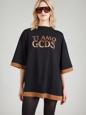 GCDS Футболка оверсайз 'TI AMO GCDS' в Черный: спереди