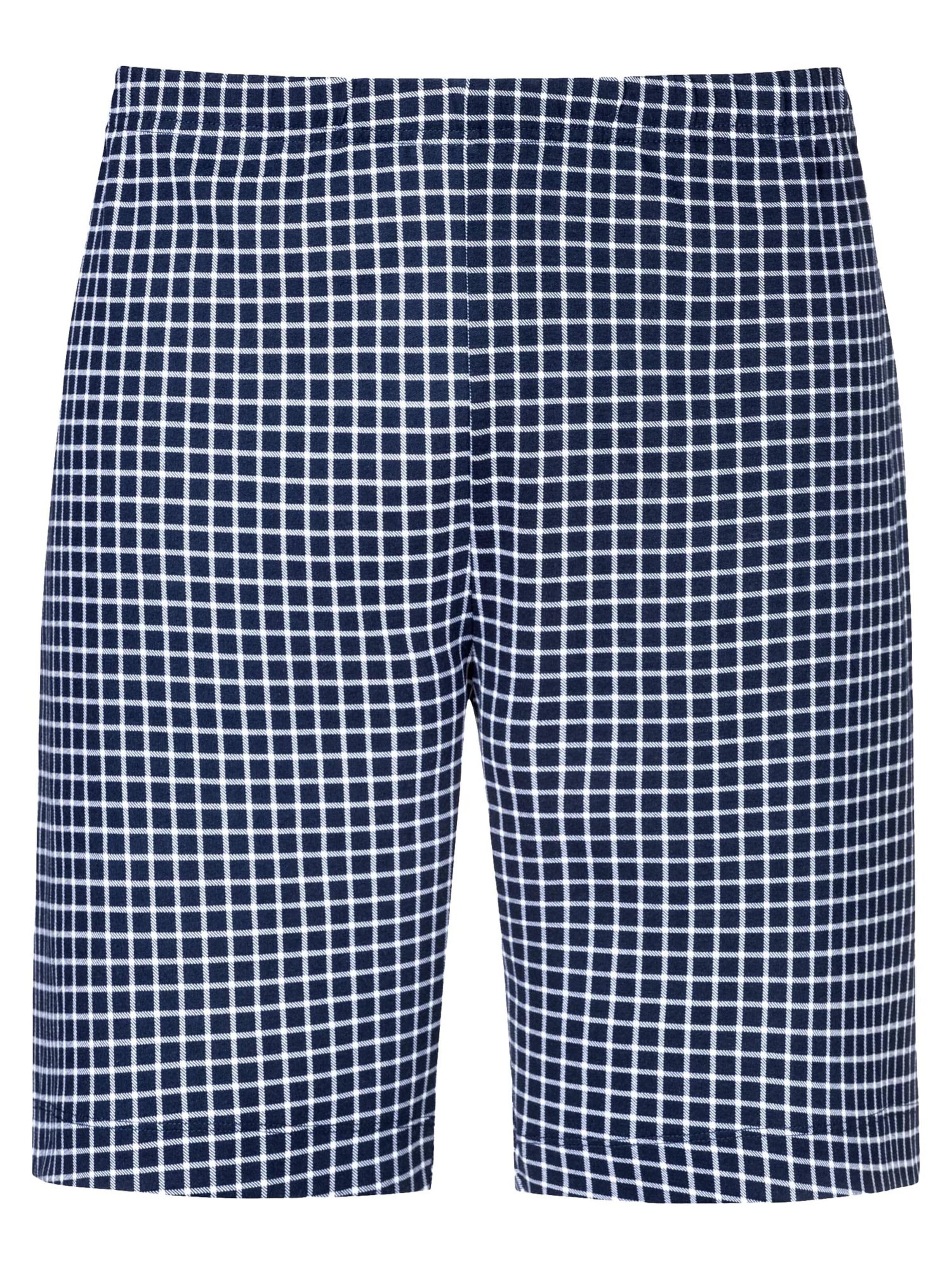 Mey Pyjamahose 'White Check'‌‌ in Blau: Vorderseite