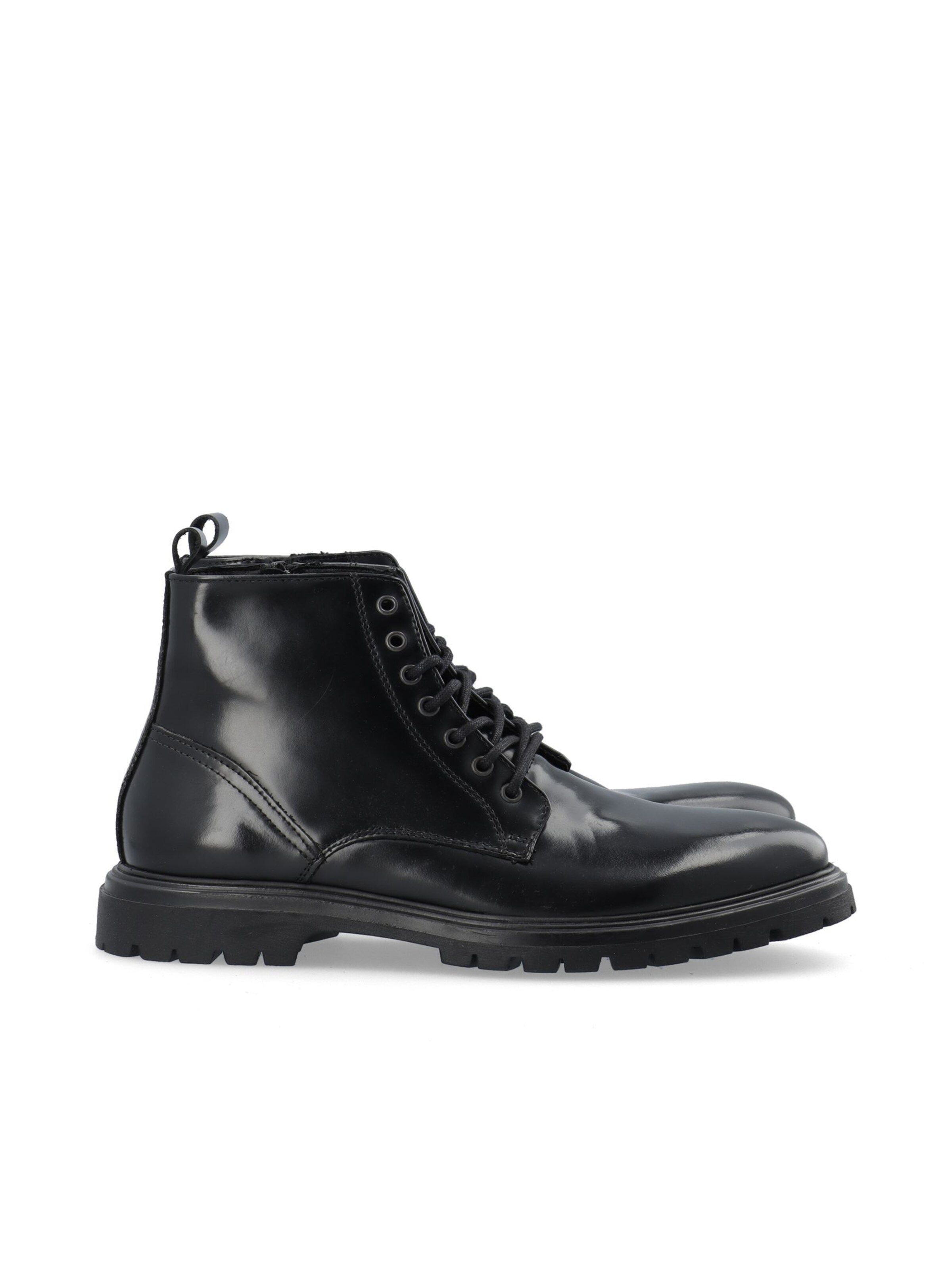 Bianco Lace-Up Boots in Black