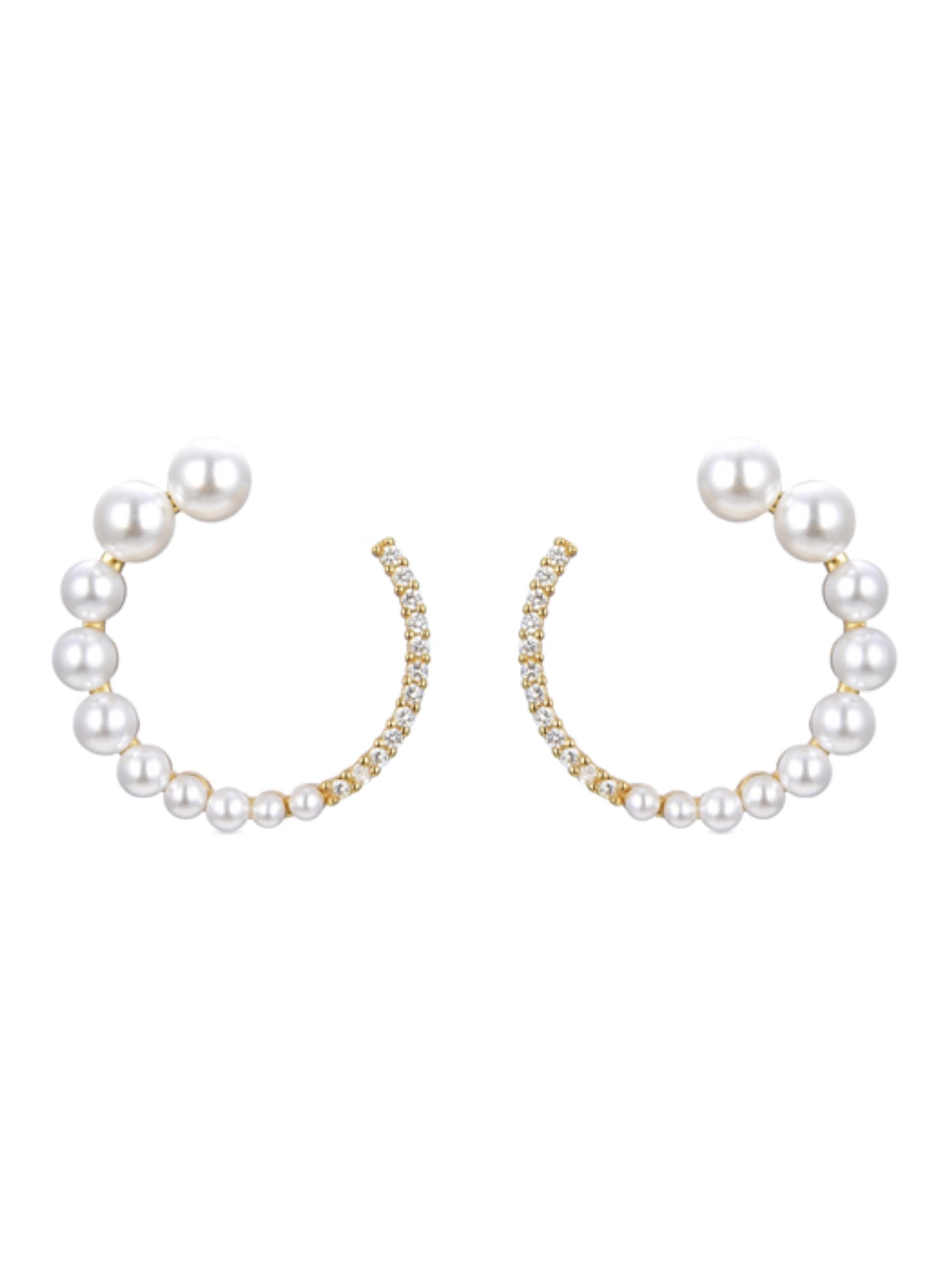 Luxenter - Pendientes 'RYMOTH' en blanco: frente