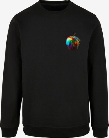 F4NT4STIC Sweatshirt 'Colorfood Collection - Rainbow Apple' in Zwart: voorkant