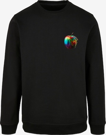 F4NT4STIC Sweatshirt 'Colorfood Collection - Rainbow Apple' in Schwarz: Vorderseite