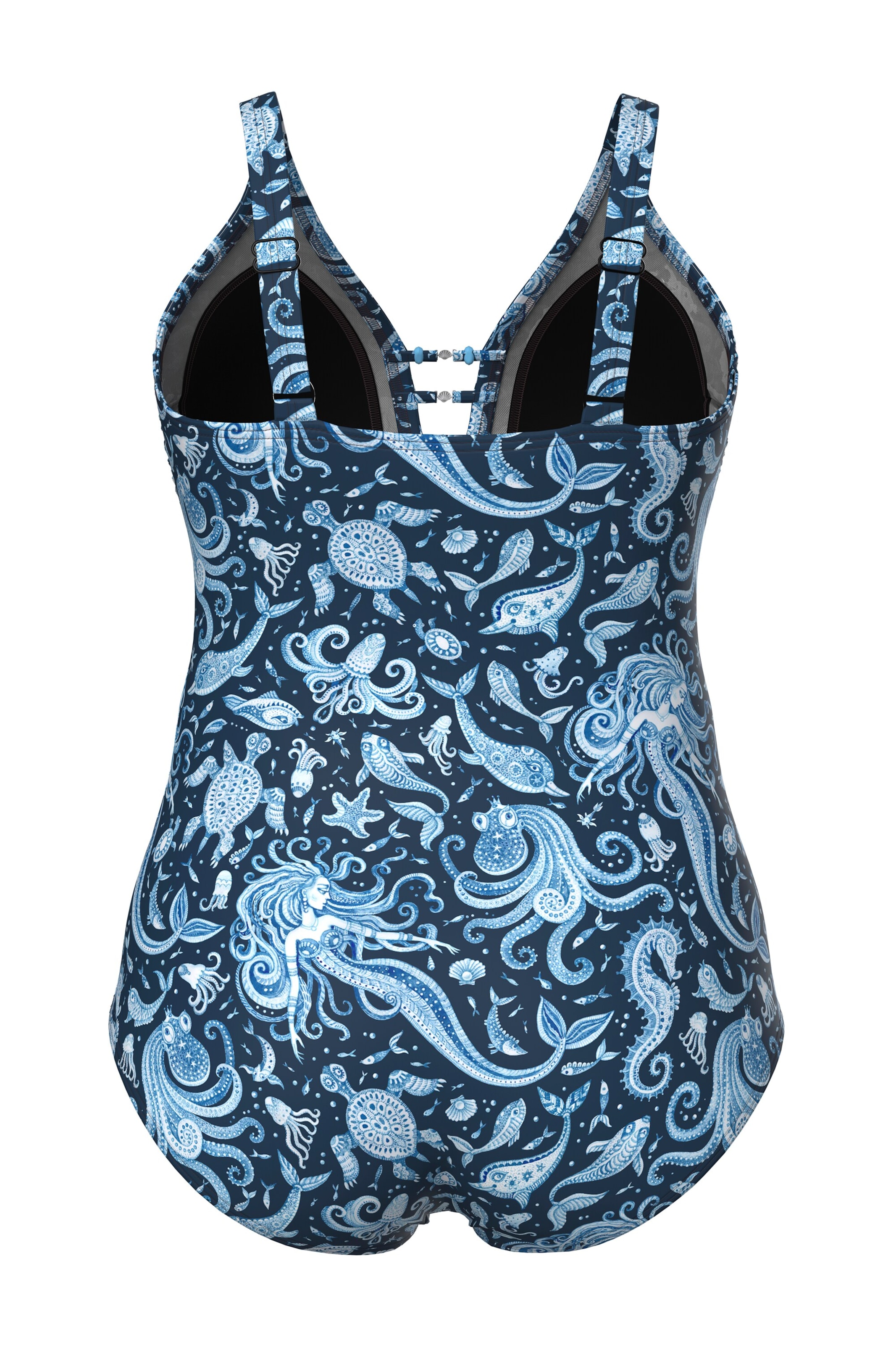 Ulla Popken Badeanzug in Blau