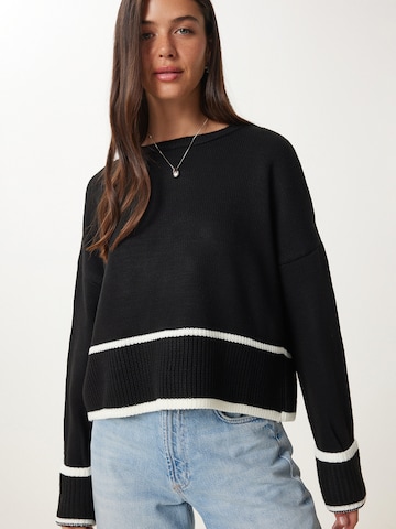 Happiness İstanbul Trui in Zwart: voorkant